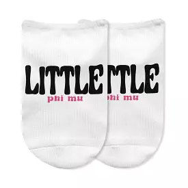 Phi Mu No Show Socks for Bigs and Littles