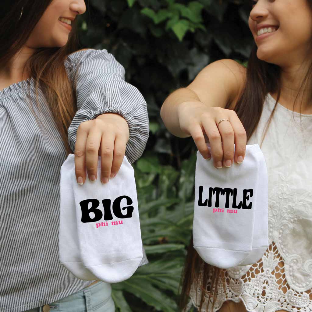 Phi Mu No Show Socks for Bigs and Littles