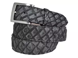 Pirarucu Skin Belt Navy/Gray