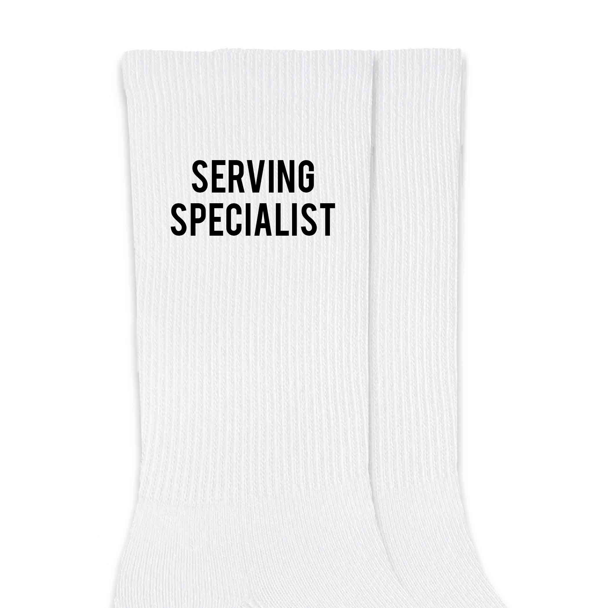 Serving Specialist White Crew Socks