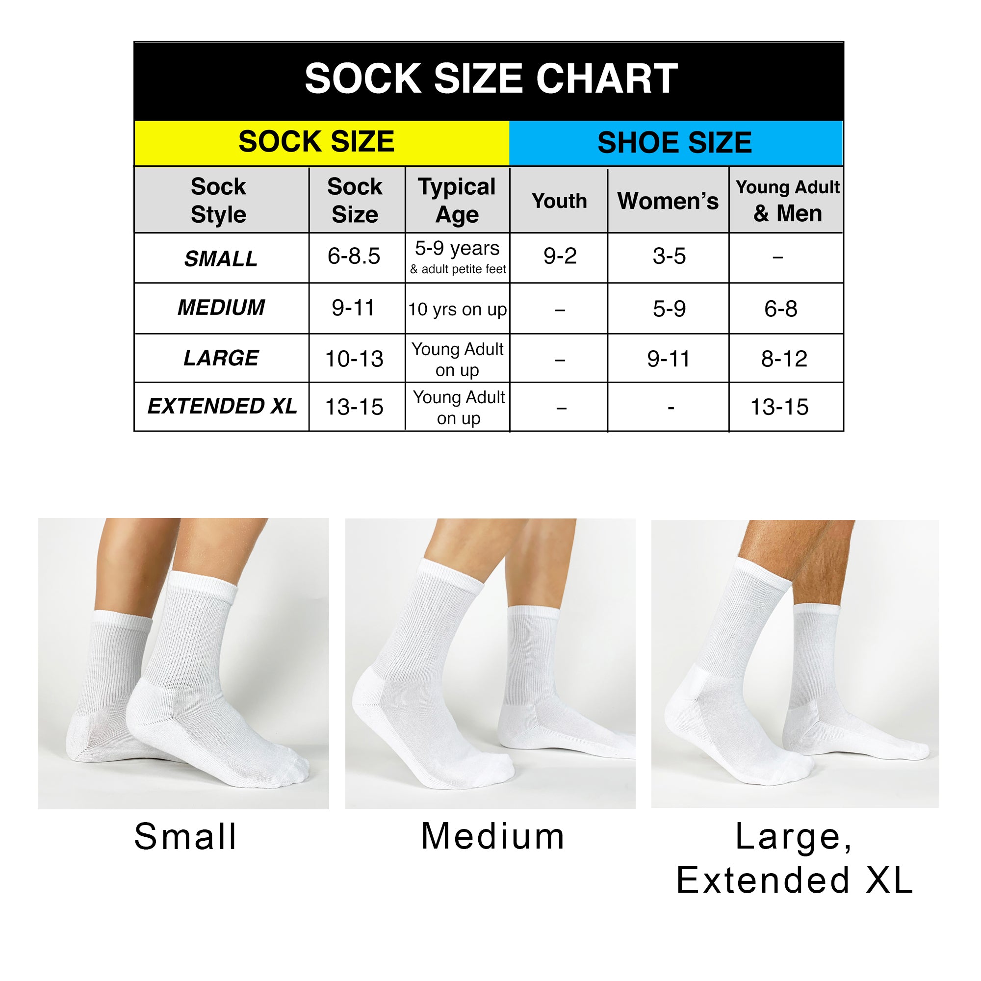 Serving Specialist White Crew Socks