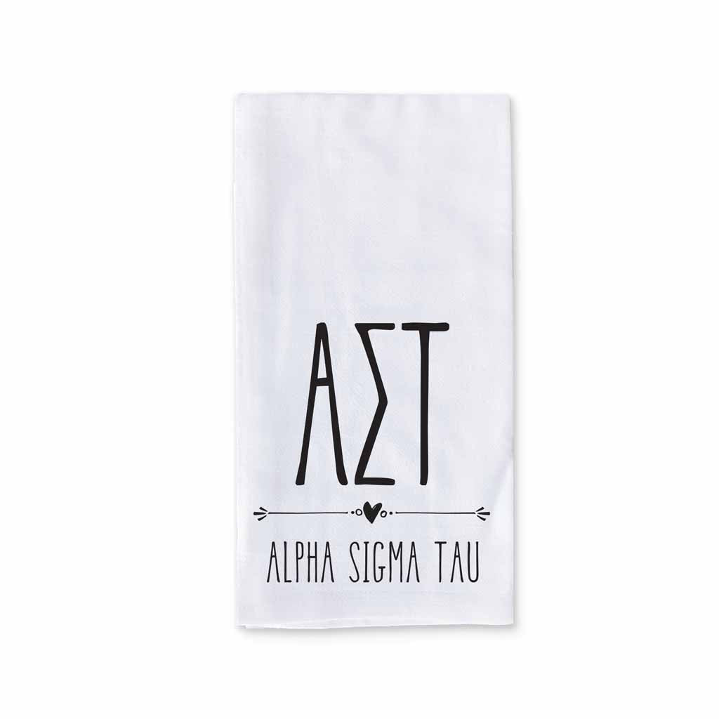 Sorority Kitchen Towel with Boho Greek Letters Design