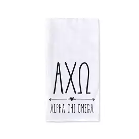 Sorority Kitchen Towel with Boho Greek Letters Design