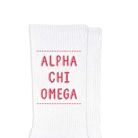 Sorority Name Crew Socks in a Sorority Color