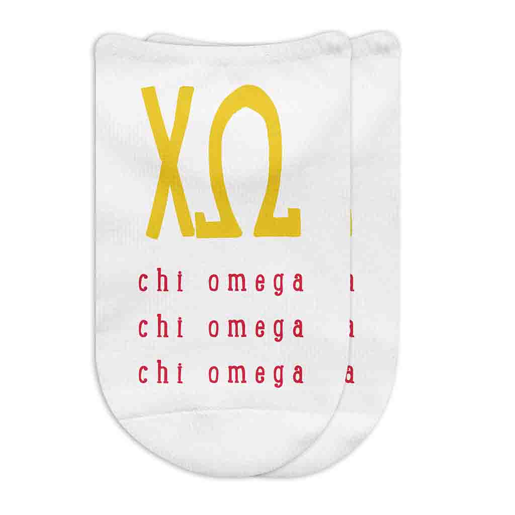 Sorority No Show Socks with Name and Letters