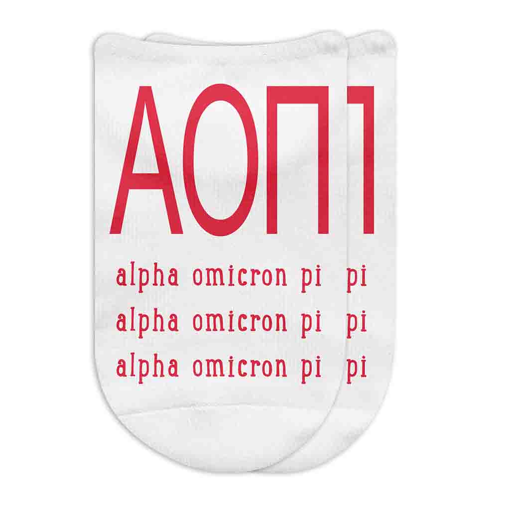 Sorority No Show Socks with Name and Letters