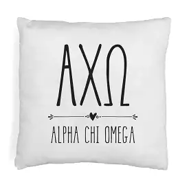 Sorority Pillow Cover - Greek Letters and Name Design