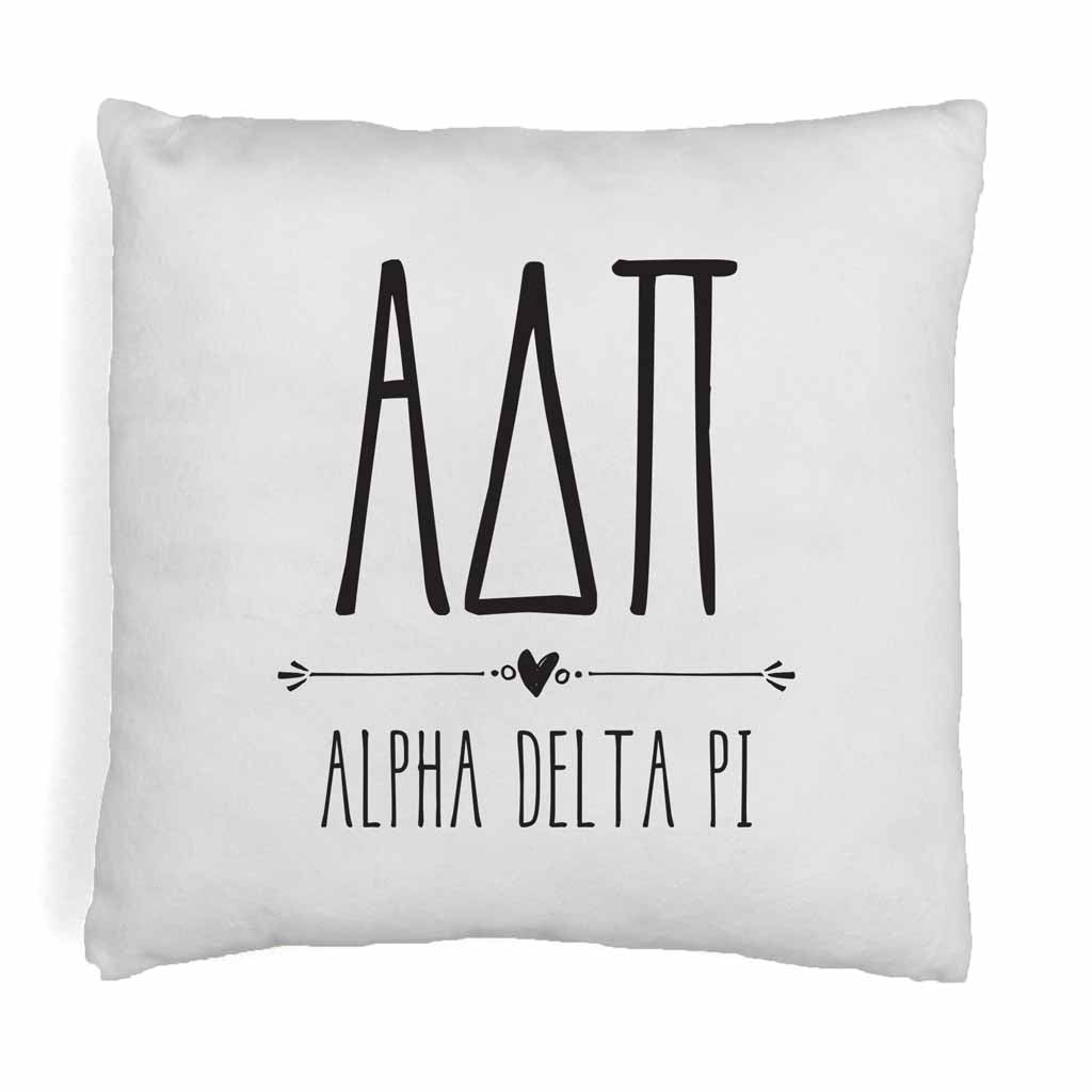 Sorority Pillow Cover - Greek Letters and Name Design