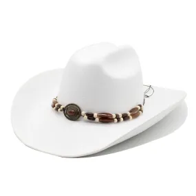 Unisex Vintage Style Fascinator Wool Western Solid Cowboy Cap