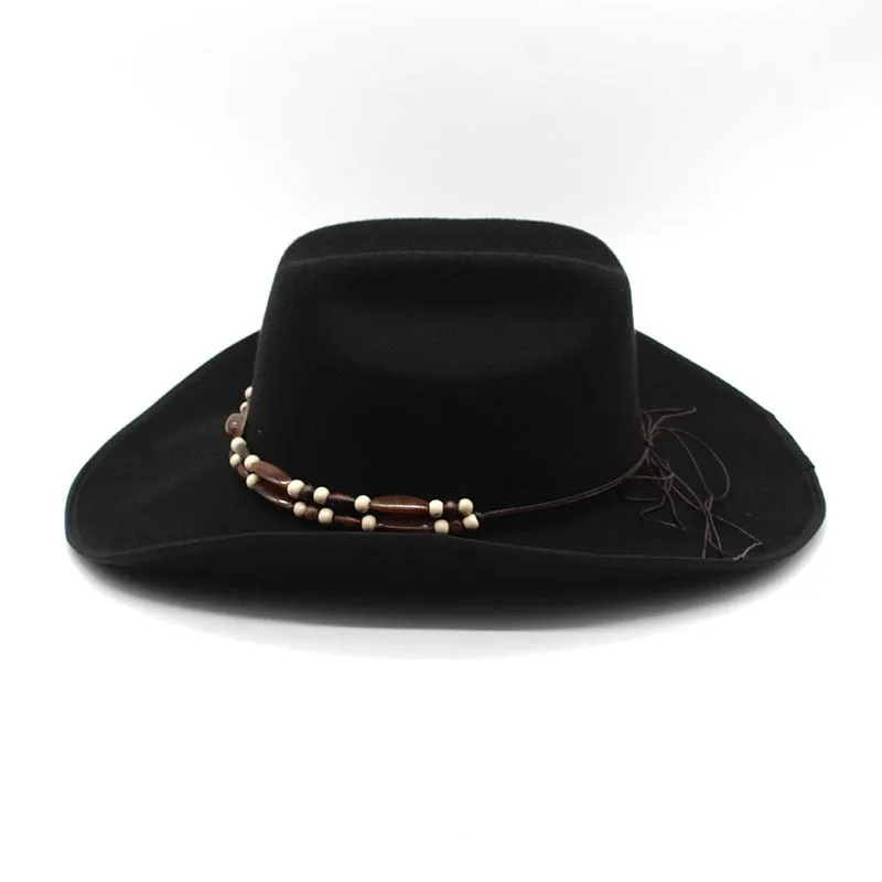 Unisex Vintage Style Fascinator Wool Western Solid Cowboy Cap