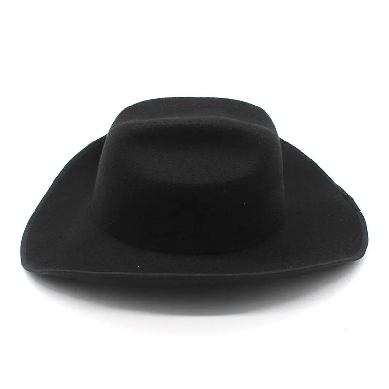 Unisex Vintage Style Fascinator Wool Western Solid Cowboy Cap