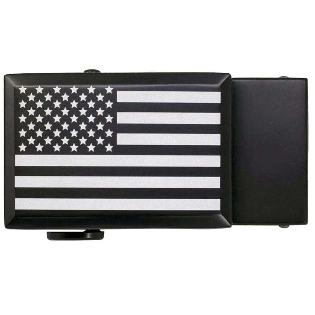 USA Flag Black Buckle, Fits 1 3/8 Straps