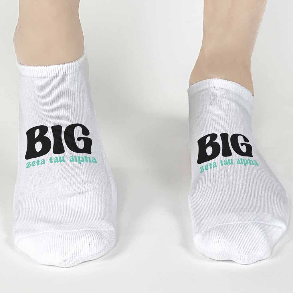 Zeta Tau Alpha No Show Socks for Bigs and Littles