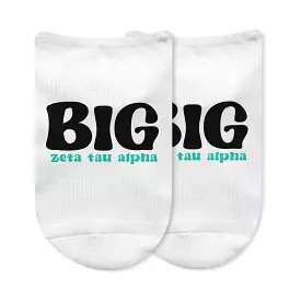 Zeta Tau Alpha No Show Socks for Bigs and Littles